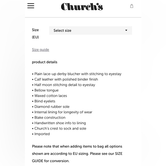 CHURCH’s “Shannon 2 Wr” Calfskin Derby Lace-Ups in Sandalwood Oxford Shoes 7.5 F - Picture 4 of 16